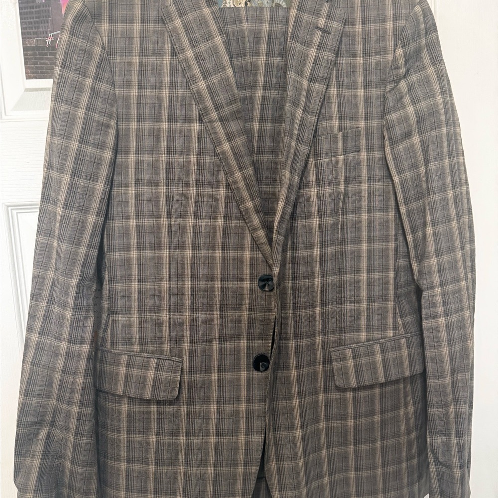 Etro Men's Checkered Blazer - Brown and Gray